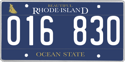 RI license plate 016830