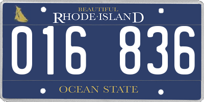 RI license plate 016836