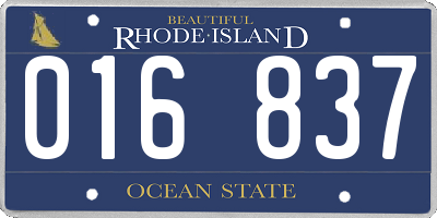 RI license plate 016837