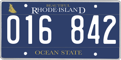 RI license plate 016842