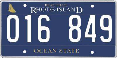 RI license plate 016849