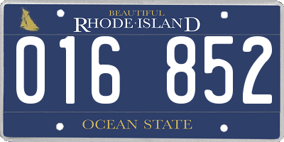 RI license plate 016852