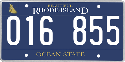 RI license plate 016855