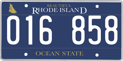 RI license plate 016858