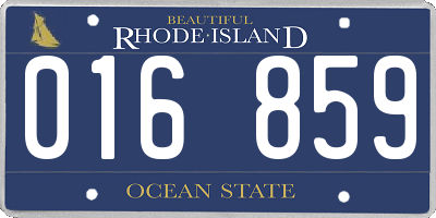 RI license plate 016859