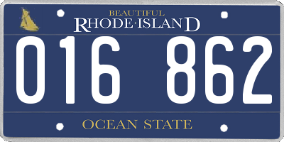 RI license plate 016862