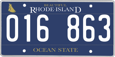 RI license plate 016863