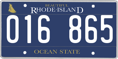 RI license plate 016865