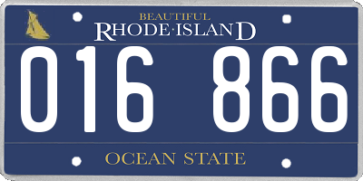 RI license plate 016866
