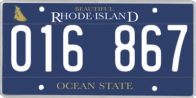 RI license plate 016867