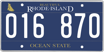 RI license plate 016870