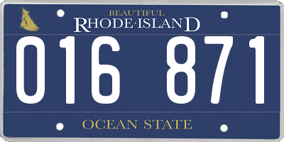 RI license plate 016871