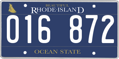 RI license plate 016872