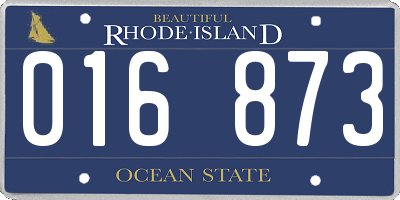 RI license plate 016873