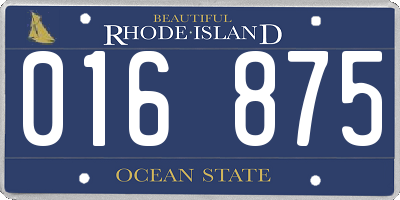 RI license plate 016875