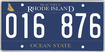 RI license plate 016876