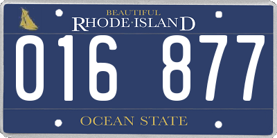 RI license plate 016877