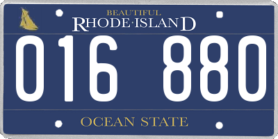 RI license plate 016880