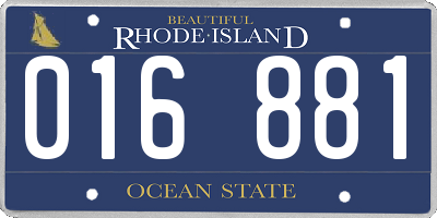 RI license plate 016881