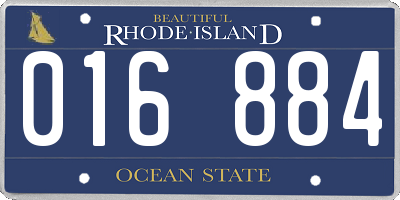 RI license plate 016884