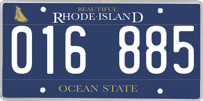 RI license plate 016885