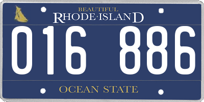 RI license plate 016886