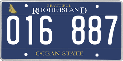 RI license plate 016887