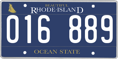 RI license plate 016889