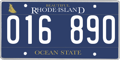 RI license plate 016890