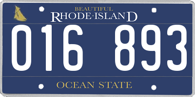 RI license plate 016893