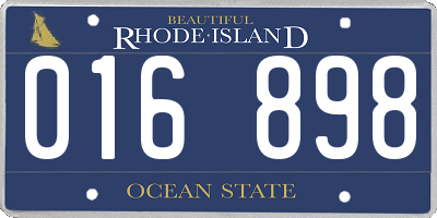 RI license plate 016898