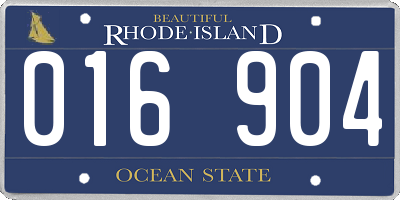 RI license plate 016904