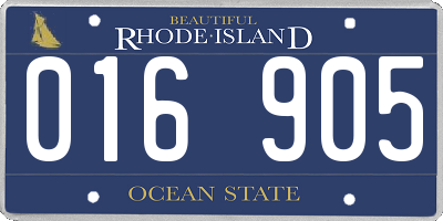 RI license plate 016905