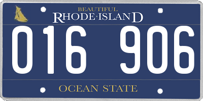 RI license plate 016906