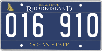 RI license plate 016910