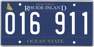 RI license plate 016911