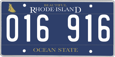 RI license plate 016916