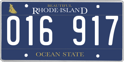 RI license plate 016917