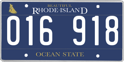 RI license plate 016918