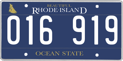 RI license plate 016919