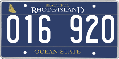 RI license plate 016920