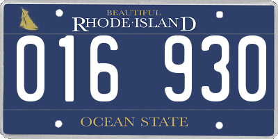 RI license plate 016930