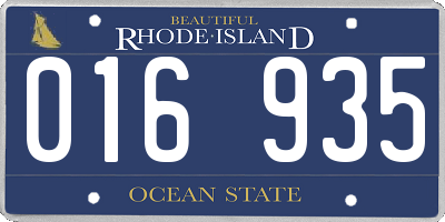 RI license plate 016935