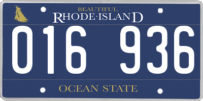 RI license plate 016936