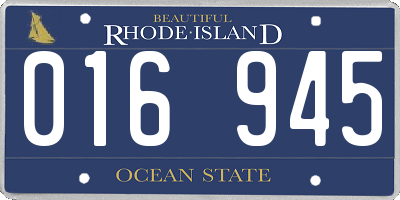 RI license plate 016945