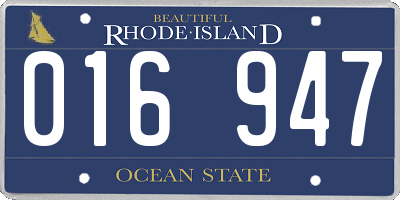 RI license plate 016947