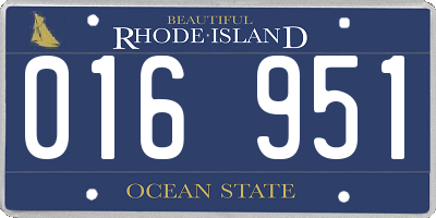RI license plate 016951