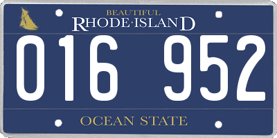 RI license plate 016952