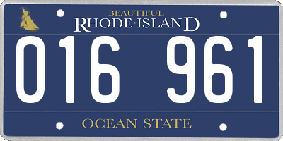 RI license plate 016961