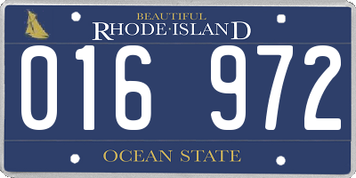 RI license plate 016972